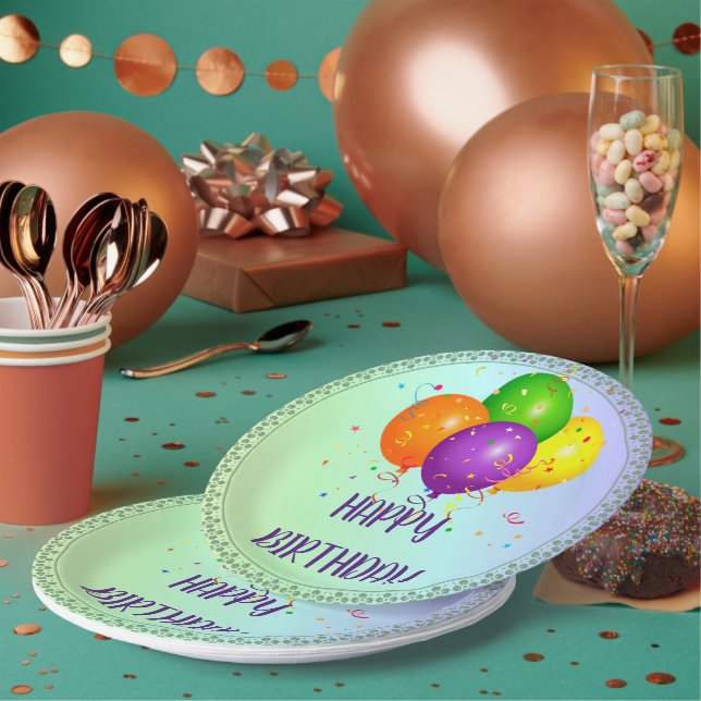 Happy Birthday, popular design, Paper Plates (Multi)