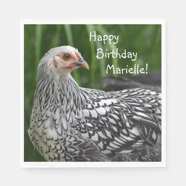 Happy Birthday Posing Chicken Napkins (Front)