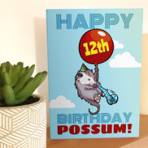 Happy Birthday Possum! Add Your Age Opossum