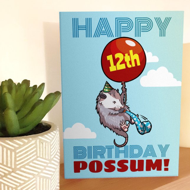 Happy Birthday Possum! Add Your Age Opossum Card (Creator Uploaded)
