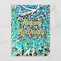 Happy Birthday - Happy Colourful Post Stamp, Zazzle
