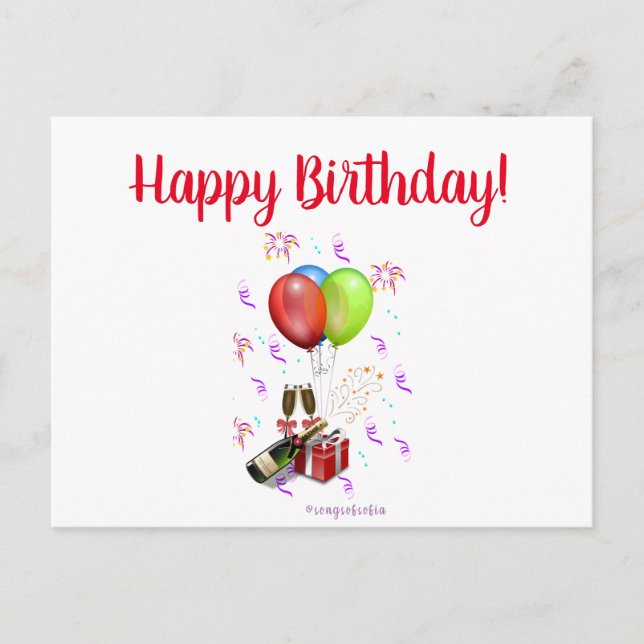 Happy Birthday Postcard (Front)