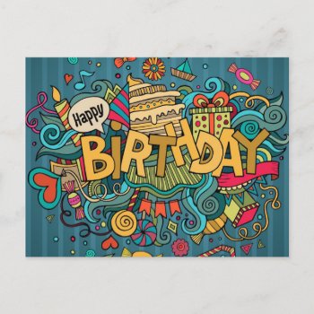 Happy Birthday Postcard by nonstopshop at Zazzle