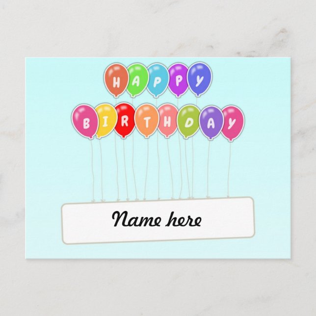 Happy Birthday Postcard (Front)