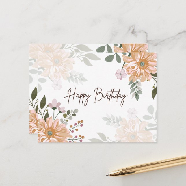 Happy Birthday Postcard (Front/Back In Situ)