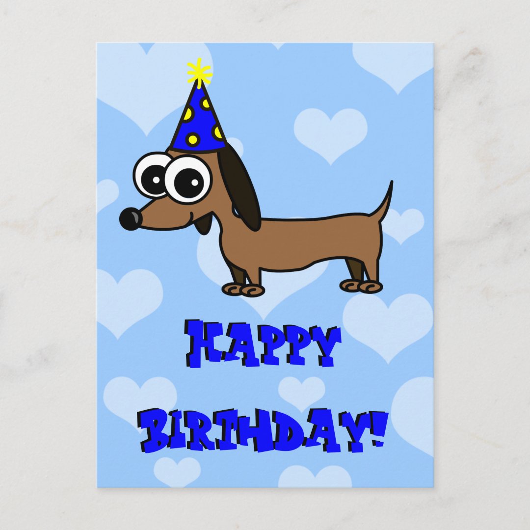 Happy Birthday Postcard - Dachshund | Zazzle