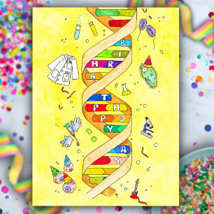 Happy Birthday postcard for science nerds