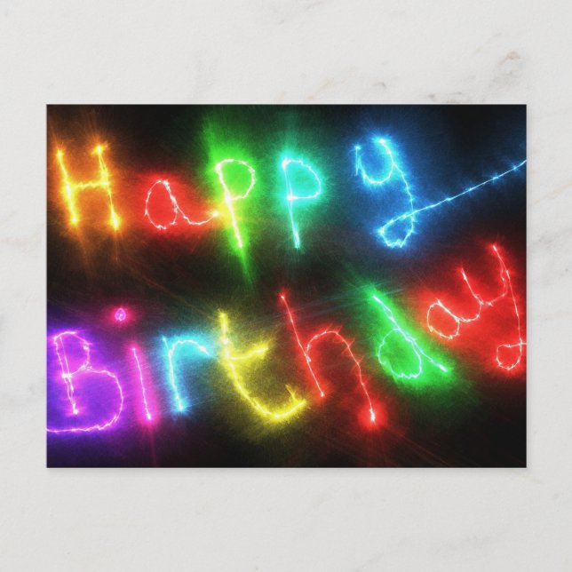 Happy birthday Postcard In Vibrant Colors (Front)