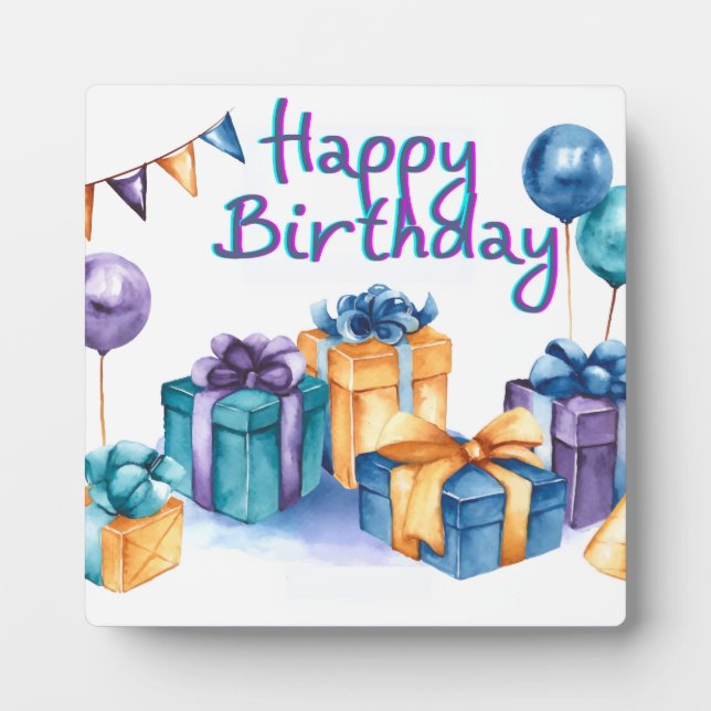 Happy Birthday  Postcard Plaque (Front)
