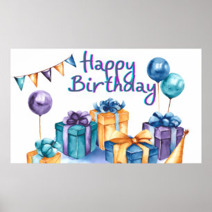 Happy Birthday  Postcard Poster