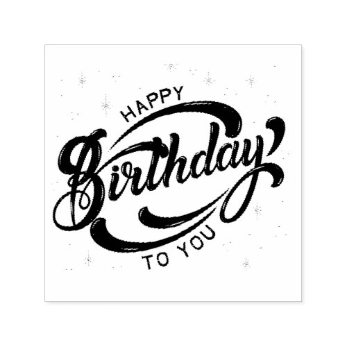 Happy Birthday Postcard Self_inking Stamp