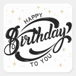 Happy Birthday Postcard Square Sticker