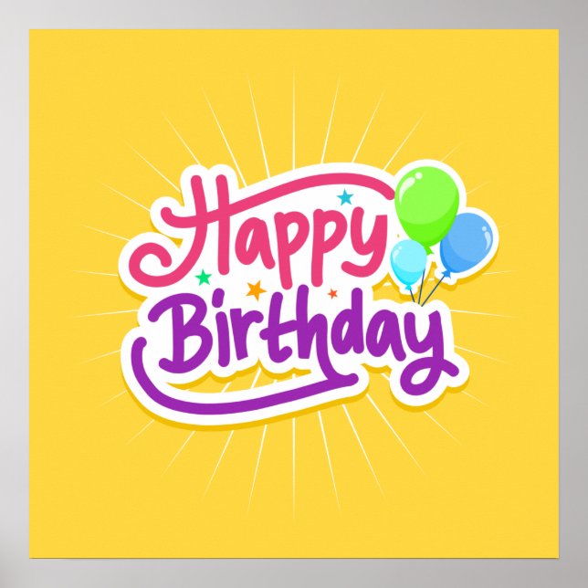 Happy Birthday Poster (Front)