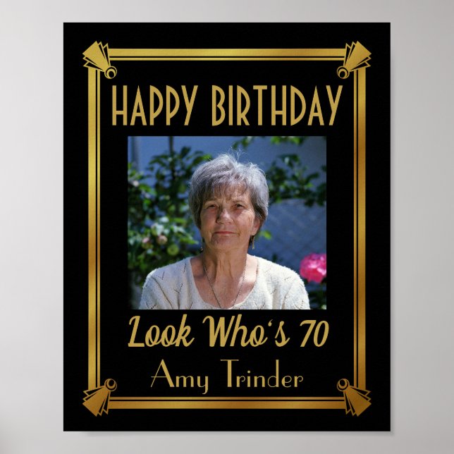 Happy Birthday poster with your photo (Front)