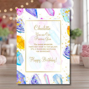 Happy Birthday precious Gem Crystals Card