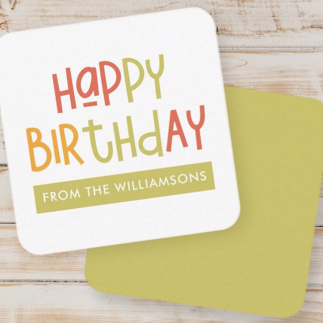 Happy Birthday Preppy Playful Fun Family Greeting Note Card (Creator Uploaded)