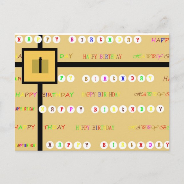 Happy Birthday Present Card (Front)