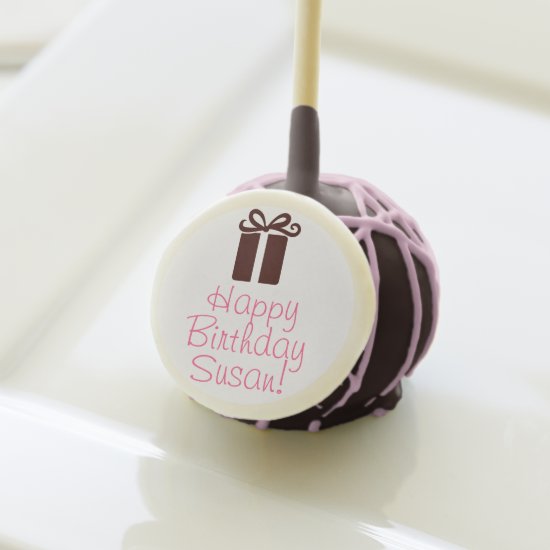 Happy Birthday Present Girly Cake Pops