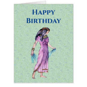 Happy Birthday Pretty Ancient Egyptian Woman Green Card