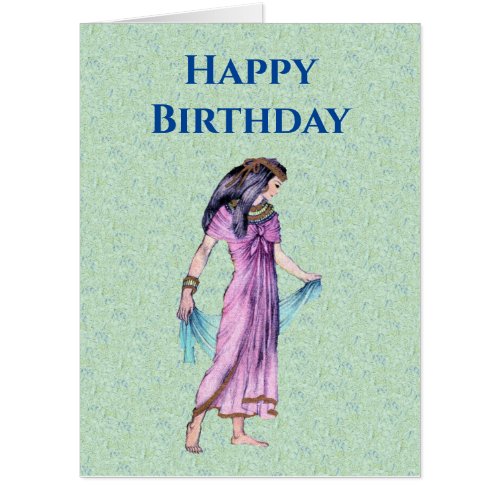 Happy Birthday Pretty Ancient Egyptian Woman Green Card