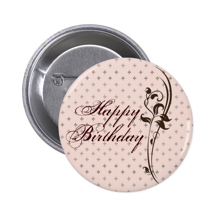 Happy Birthday Pretty Lady Button
