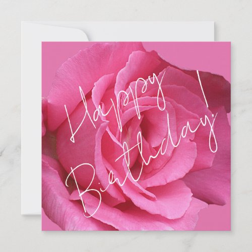 Happy Birthday pretty pink rose floral boho classy Holiday Card