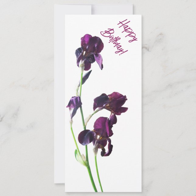 Happy birthday pretty purple flowers simple floral save the date (Front)