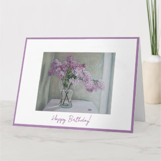 Happy birthday pretty purple French lilacs floral Card