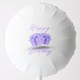 Happy Birthday Pretty Purple Helium Balloon