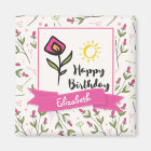 Happy Birthday - Pretty Wildlflowers and Sun