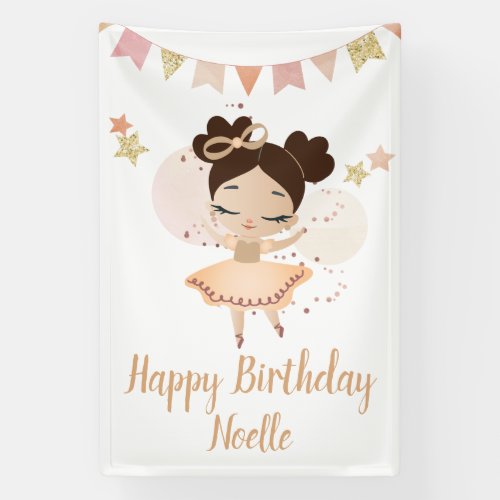 Happy Birthday Princess Ballerina wBow Birthday Banner