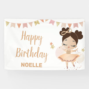Happy Birthday! Princess Ballerina with Bow Banner