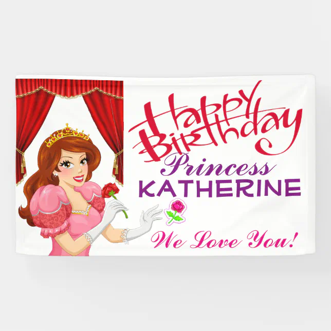 Happy Birthday Princess Banner | Zazzle