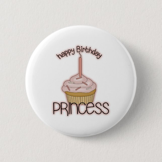 Happy Birthday Princess Button (Front)