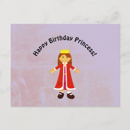 Happy Birthday Princess Cute Cartoon Princess Doll Postcard