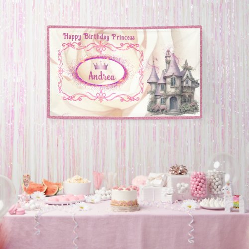 Happy Birthday Princess  Fairy Tale Party Banner