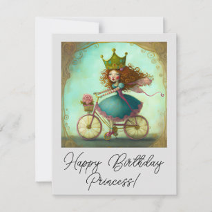 Happy Birthday Princess Greeting Card Illustration