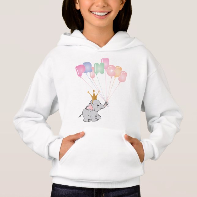 Happy Birthday Princess Images Baby Elephant Hoodie (Front)