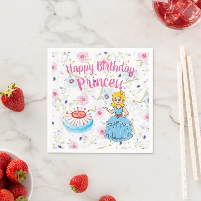 Happy Birthday Princess Paper Napkin (Insitu)