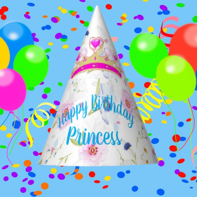 Happy Birthday Princess Paper Party Hat (Creator Uploaded)
