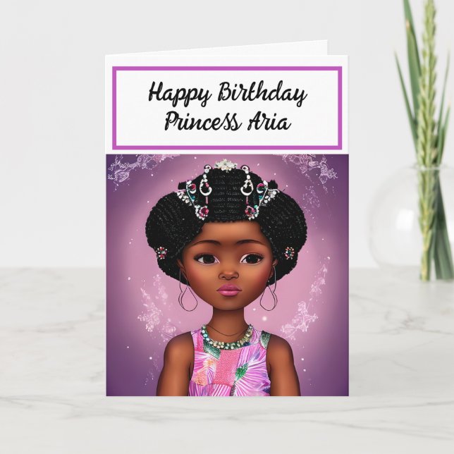 Happy Birthday | Princess Personalized Card (Front)
