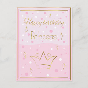 Happy birthday princess postcard