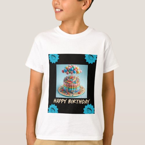 Happy birthday printed t_shirt