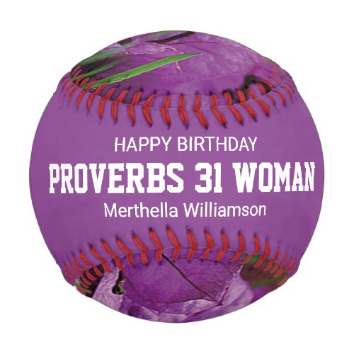 Happy Birthday PROVERBS 31 Custom Purple Floral Baseball