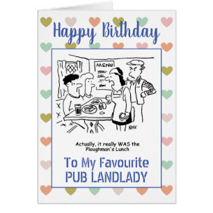 Happy Birthday Pub Landlady Cards
