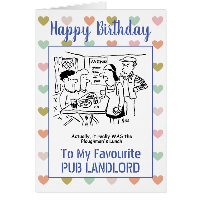 Happy Birthday Pub Landlord Cards (Front)