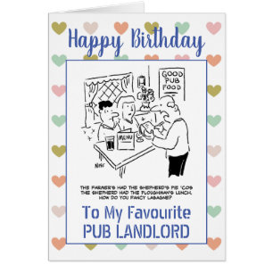 Happy Birthday Pub Landlord Cards