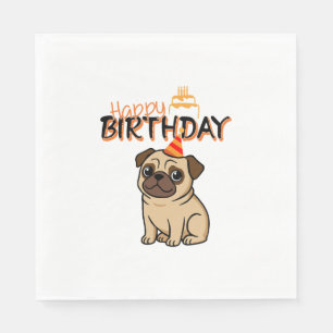 HAPPY BIRTHDAY PUG NAPKINS