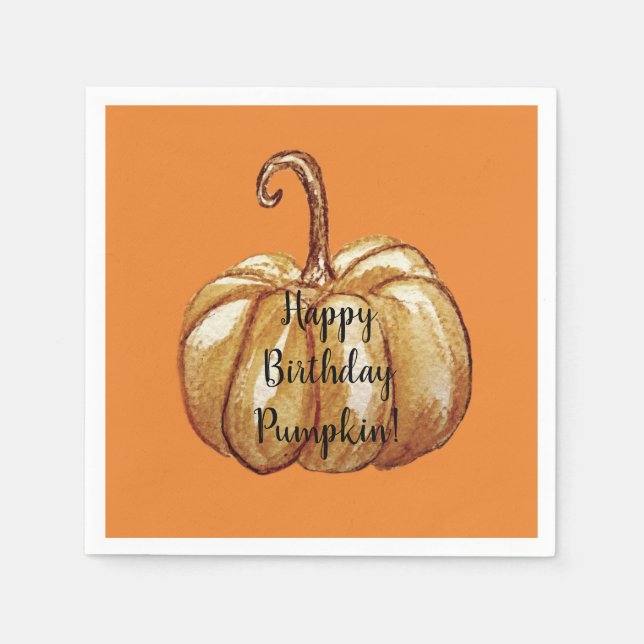 Happy Birthday  Pumpkin Paper napkins (Front)