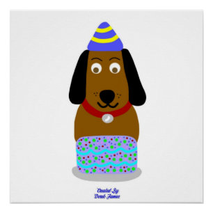 Happy Birthday Pup Glossy Poster
